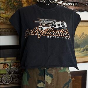 Vintage Y2K Harley-Davidson Sleeveless & Cropped T-Shirt Size S-XL